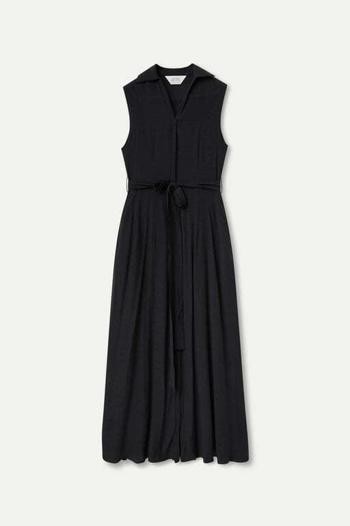 Compañía Fantástica_ Vestido largo fluido negro - Imagen 5