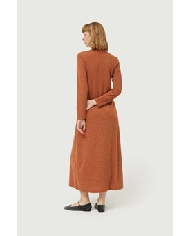 Compañía Fantástica_ Vestido largo punto marrón - Imagen 2
