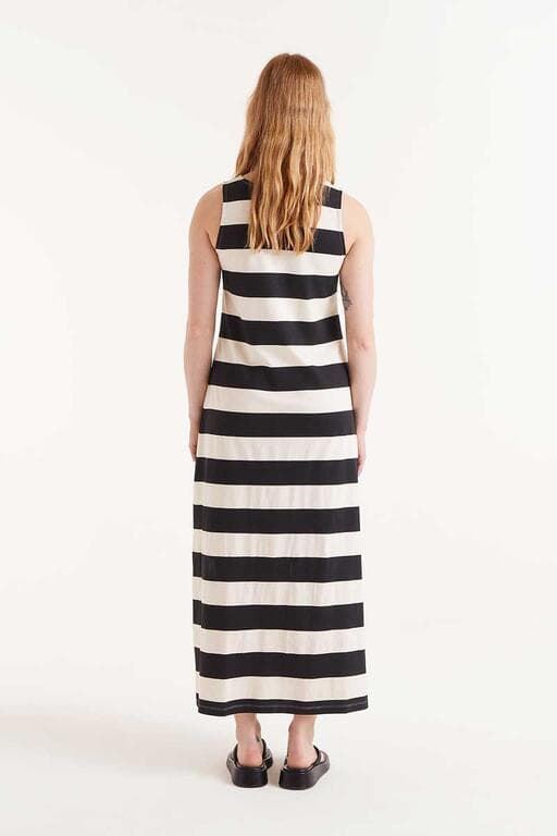 Compañía Fantástica_ Vestido largo rayas negras - Imagen 2