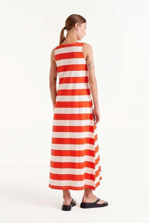 Compañía Fantástica_ Vestido largo rayas rojas - Imagen 2