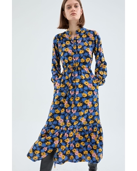 Compañía Fantástica_ Vestido midi camisero estampado floral - Imagen 1