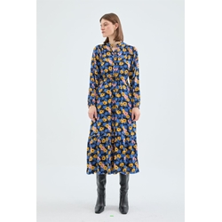 Compañía Fantástica_ Vestido midi camisero estampado floral - Imagen 2