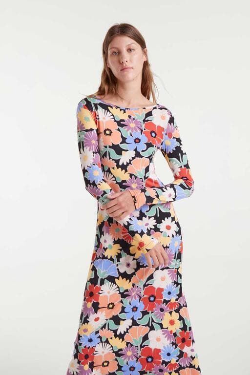 Compañía Fantástica_ Vestido midi con estampado Hampton big - Imagen 5