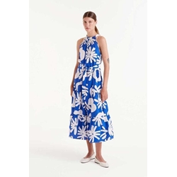 Compañía Fantástica_ Vestido midi estampado floral bluet blue - Imagen 1