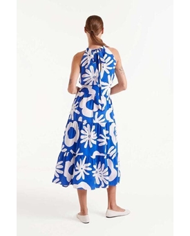 Compañía Fantástica_ Vestido midi estampado floral bluet blue - Imagen 2