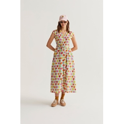 Compañía Fantástica_ Vestido midi estampado tulipanes - Imagen 1