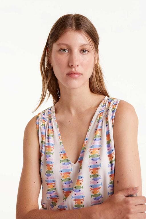 Compañía Fantástica_ Vestido midi peces - Imagen 3