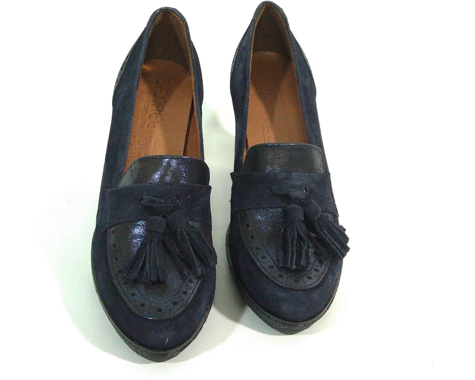 Desireé_ Zapato borlas serraje marino - Imagen 4