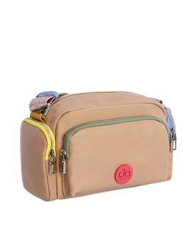 Don Algodón_ Bolso bandolera beige detalles colores - Imagen 2