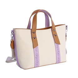 Don Algodón_ Bolso de mano detalles malva - Imagen 2