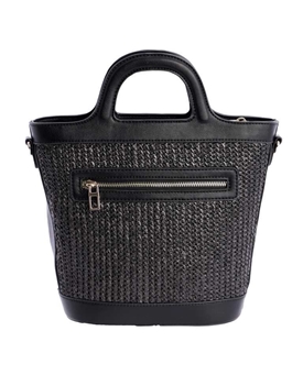 Don Algodón_ Bolso mano rafia negro - Imagen 2