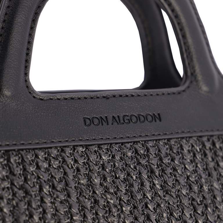 Don Algodón_ Bolso mano rafia negro - Imagen 3