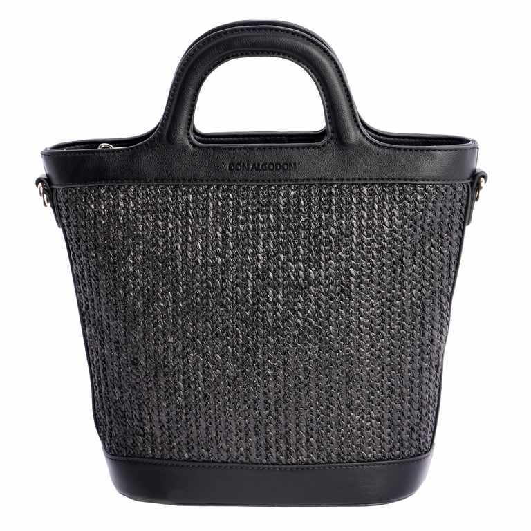 Don Algodón_ Bolso mano rafia negro - Imagen 5