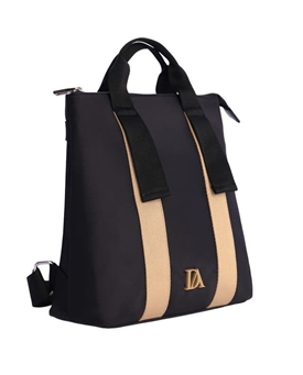 Don Algodón_ Mochila negra con detalles en beige - Imagen 2