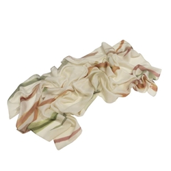 Don Algodón_ Pañuelo beige detalles verde y rosa - Imagen 2