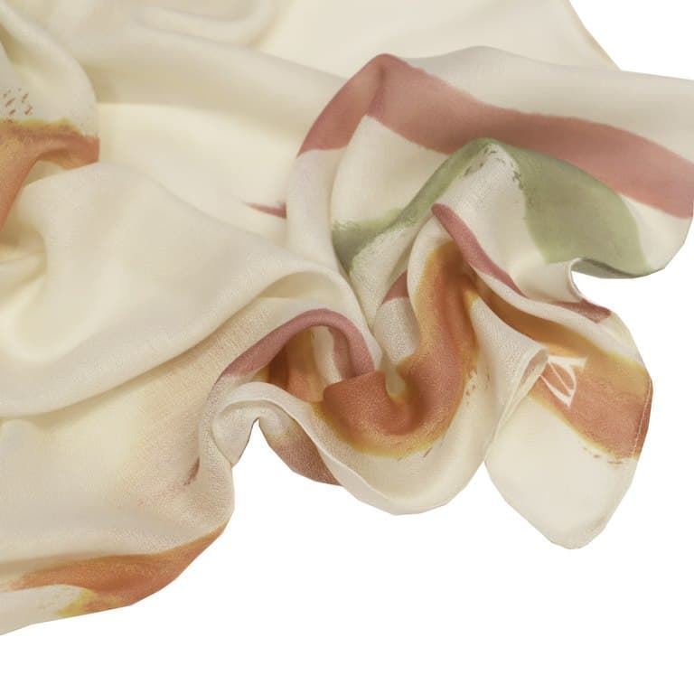 Don Algodón_ Pañuelo beige detalles verde y rosa - Imagen 3