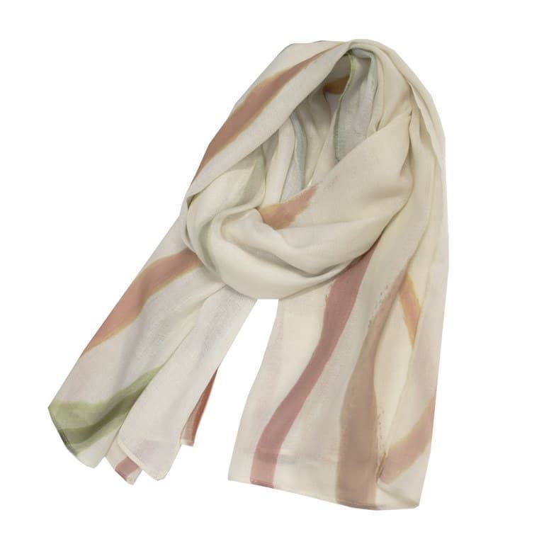 Don Algodón_ Pañuelo beige detalles verde y rosa - Imagen 5