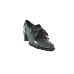 Elia Roman- Zapato mujer tipo inglés gris - Imagen 1