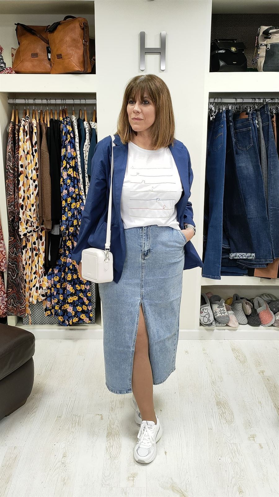 Falda denim midi - Imagen 1