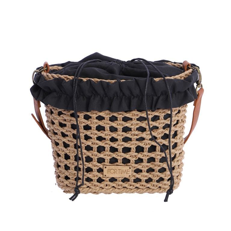 Fortime_ Capazo bandolera detalles en negro - Imagen 5