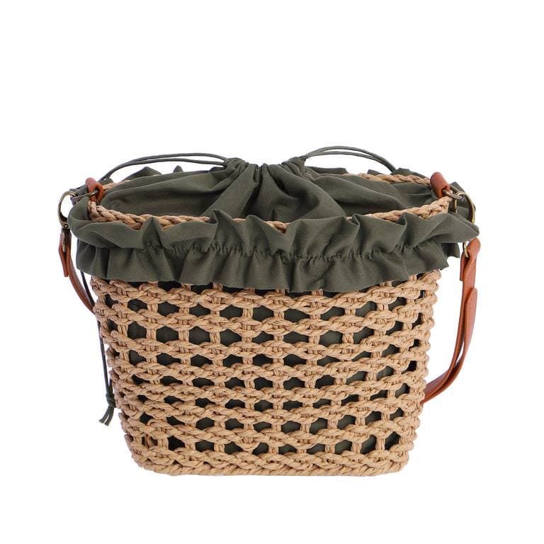 Fortime_ Capazo bandolera detalles en verde - Imagen 3