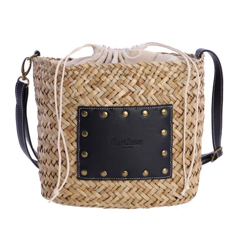 Fortime_ Capazo de bandolera detalles negro - Imagen 1