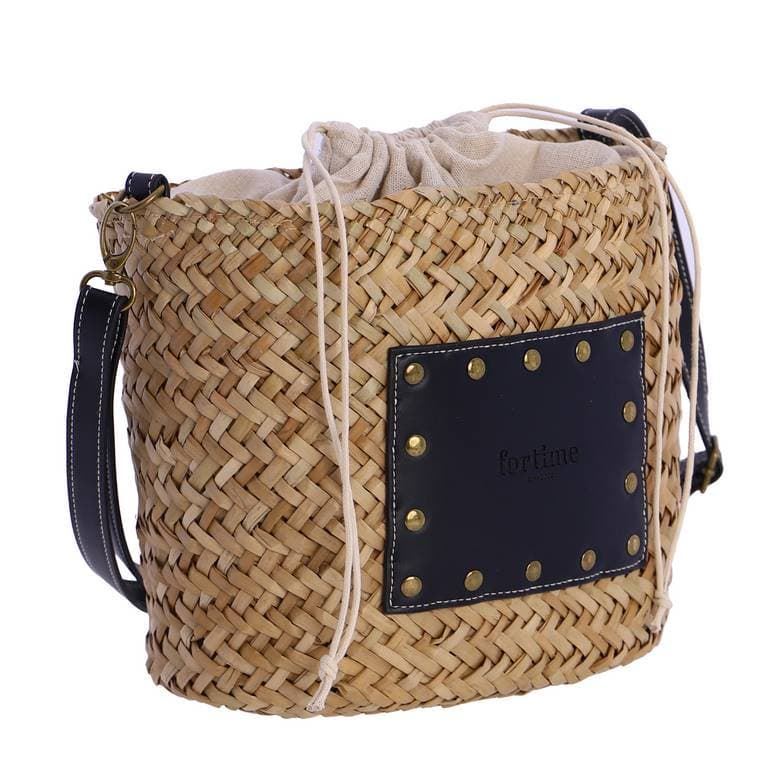 Fortime_ Capazo de bandolera detalles negro - Imagen 2