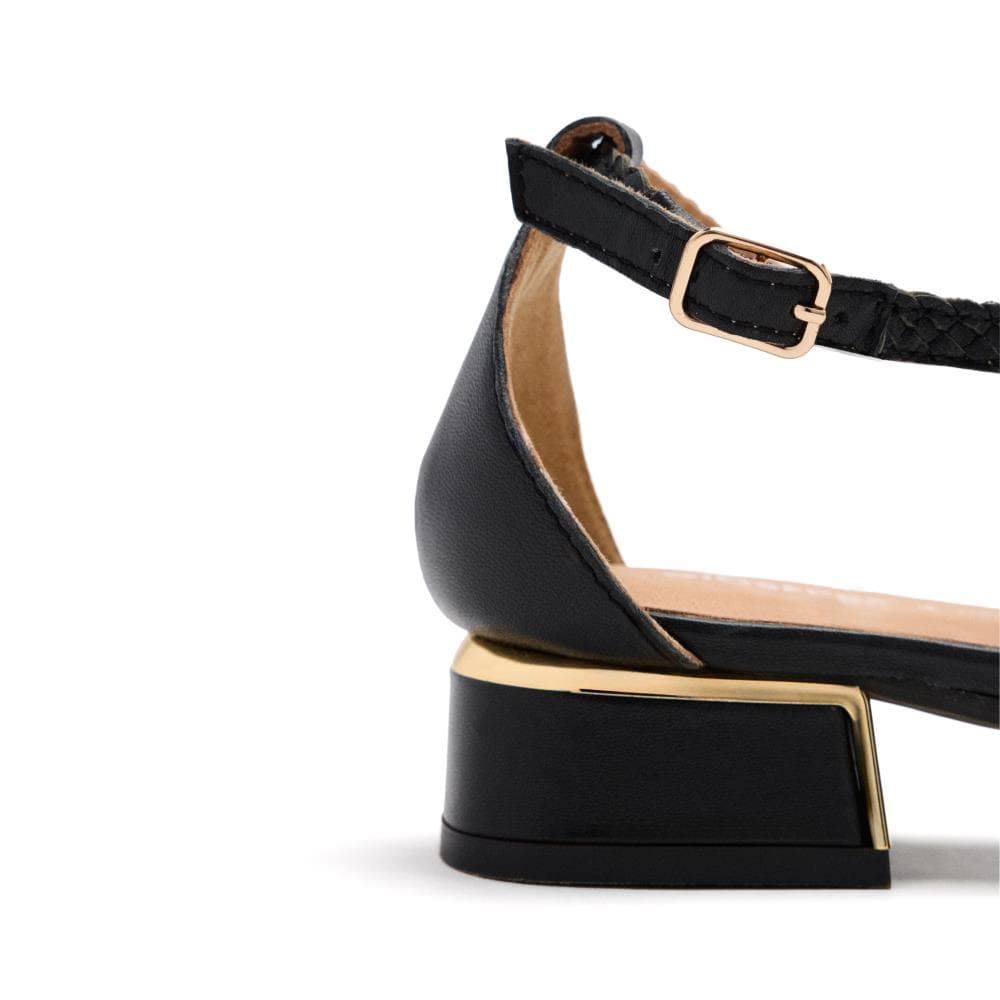 Gioseppo_ Bailarinas de piel trenzada negra - Imagen 4