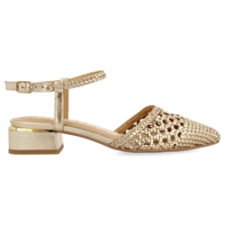 Gioseppo_ Bailarinas de piel trenzado platino - Imagen 2