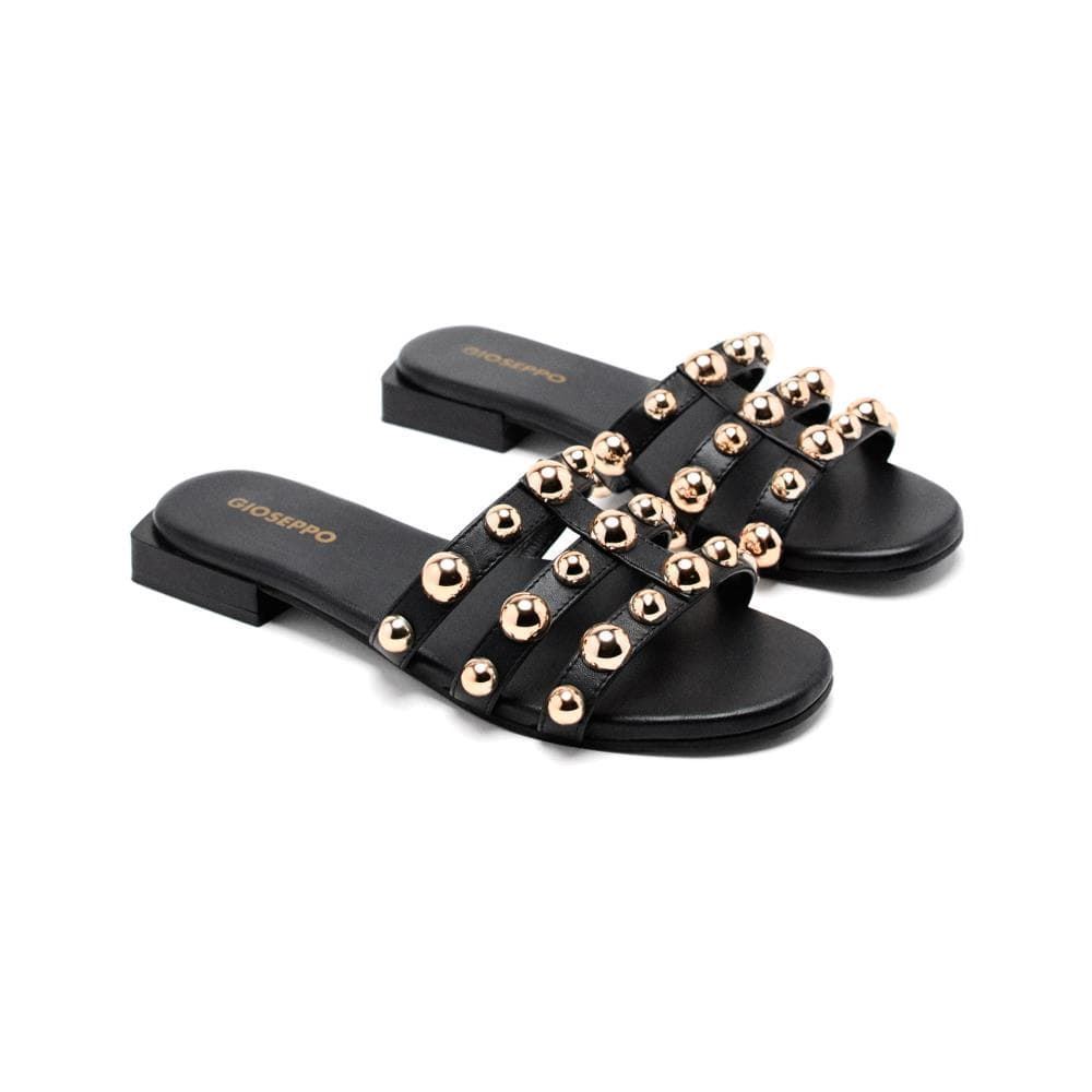 Gioseppo_ Sandalia tipo pala negro con tachuelas en dorado - Imagen 2