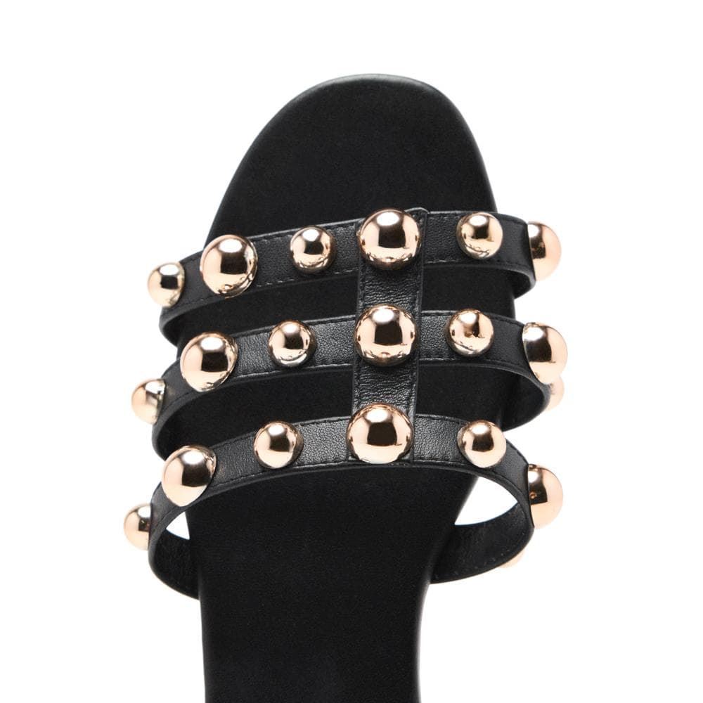 Gioseppo_ Sandalia tipo pala negro con tachuelas en dorado - Imagen 3