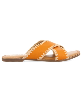 Gioseppo_ Sandalias naranjas de piel con pasados de rafia - Imagen 1