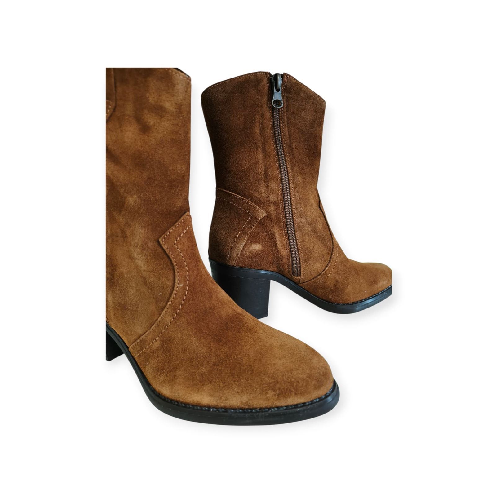 Jordana_ Bota campera media caña serraje cuero - Imagen 4