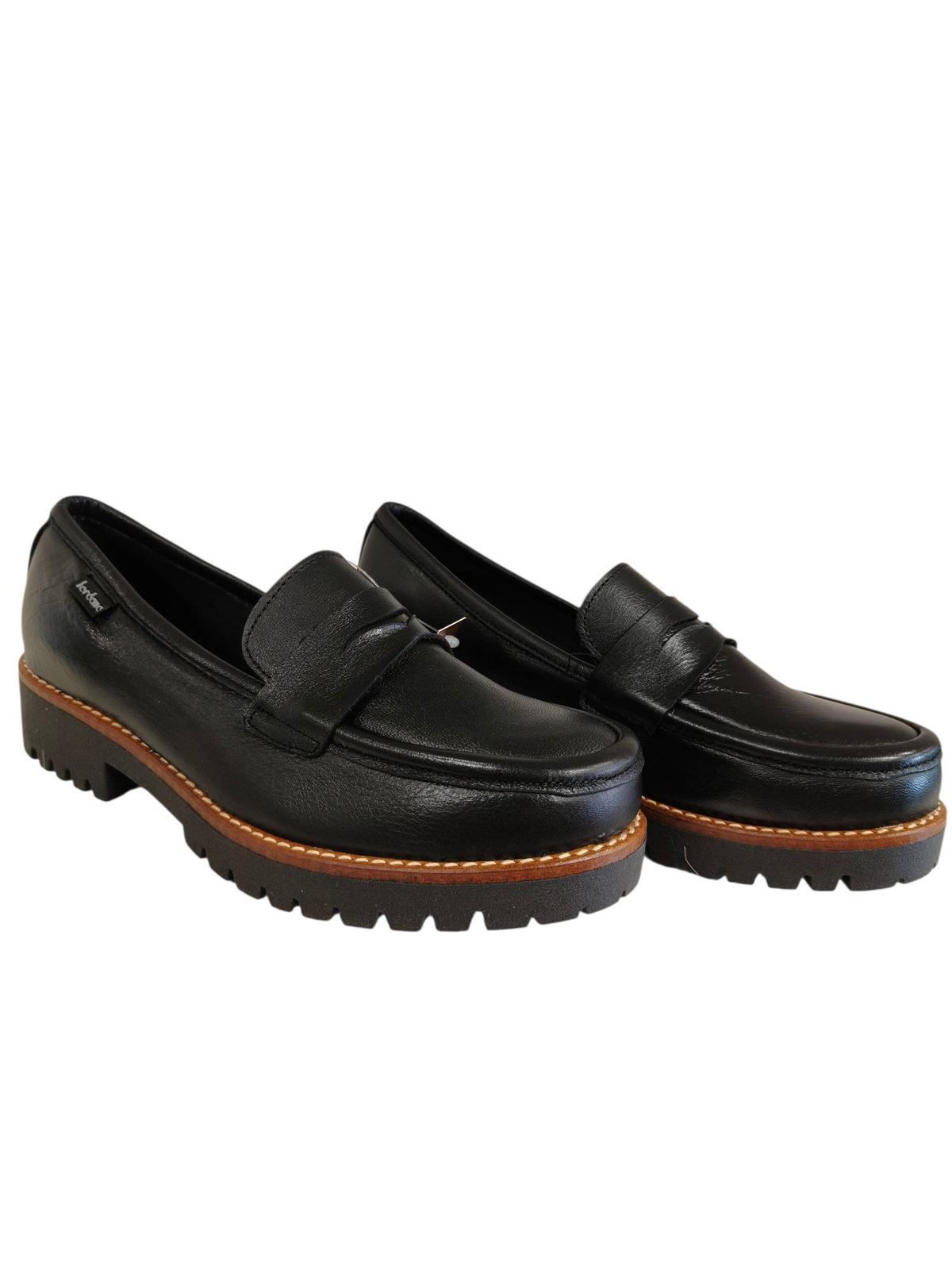 Jordana_ Mocasín piel negro antifaz - Imagen 2