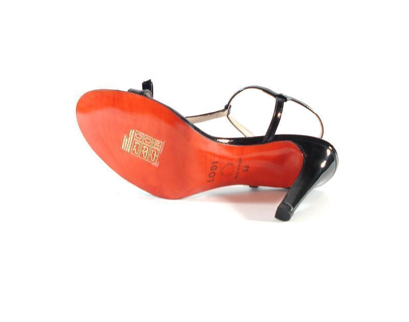 Lodi- Sandalia tacón charol negro - Imagen 5