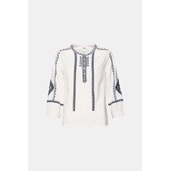 Md´M_ Blusa blanca bordados marino - Imagen 1