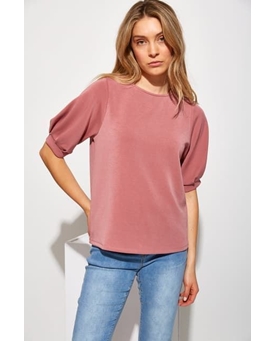 Md´M_ Blusa manga abullonada rosetón - Imagen 1