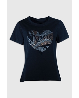 Md´M_ Camiseta negra corazón amore - Imagen 2