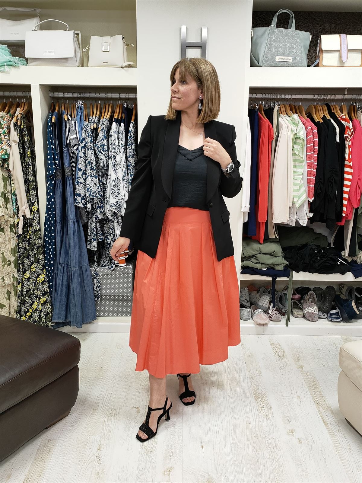 Md´M_ Falda midi algodón coral - Imagen 1