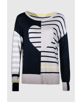 Md´M_ Jersey de punto rayas corazon - Imagen 1