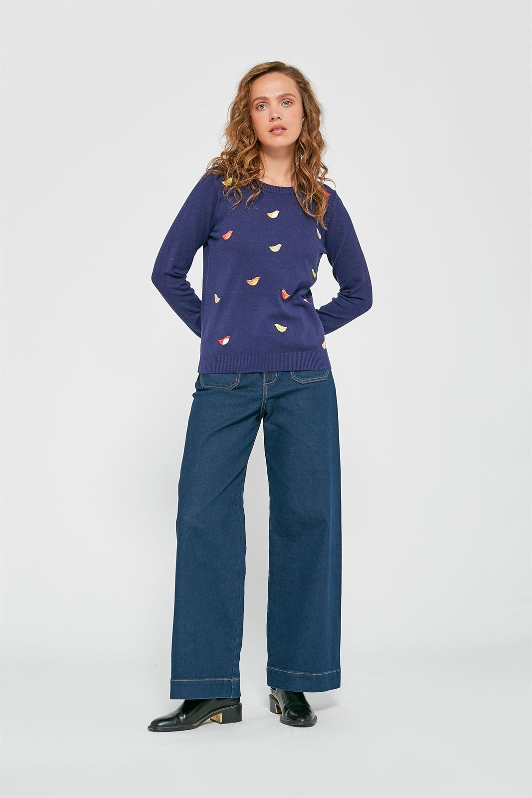 Md´M_ Jersey punto azul pajaritos - Imagen 2