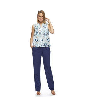 Md´M Leyenda_ Blusa sin manga jardín azul - Imagen 1