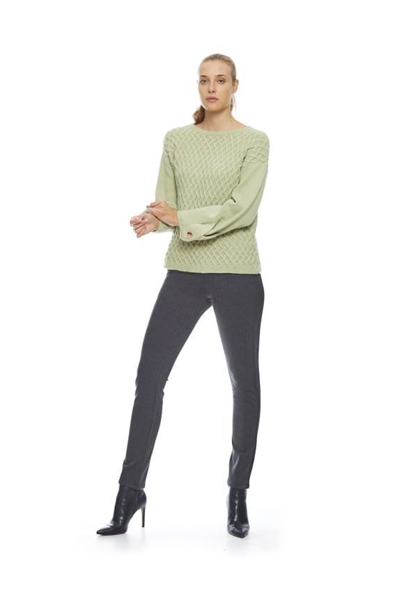 Md´M Leyenda_  Jersey de punto verde y beige - Imagen 1