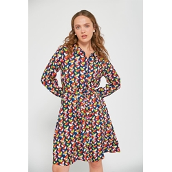 Md´M_ Vestido camisero estampado pájaros - Imagen 2