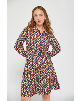 Md´M_ Vestido camisero estampado pájaros - Imagen 2