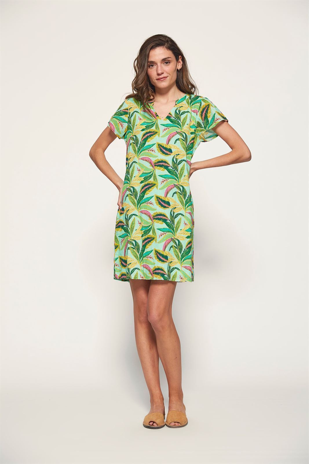 Md´M_ Vestido corto estampado tropical - Imagen 1