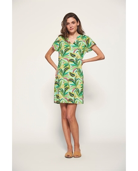 Md´M_ Vestido corto estampado tropical - Imagen 1
