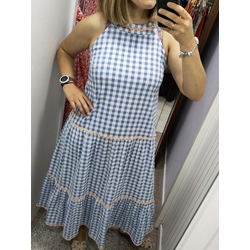 Md´M_ Vestido cuados azul midi - Imagen 2