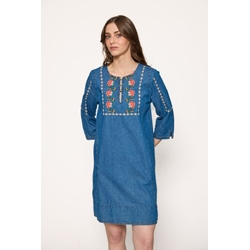 Md´M_ Vestido denim bordados - Imagen 1