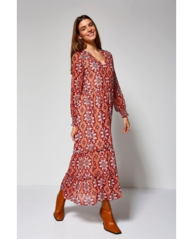 Md´M_ Vestido estampado étnico largo - Imagen 1